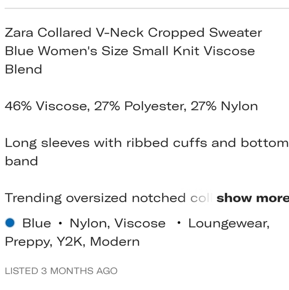 Zara blue knit polo sweater - Picture 10 of 11